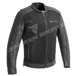 Veste pour homme, version coréenne, coupe slim, tendance, printemps, automne, hiver, avec cuir et toile épais, veste de moto - Product Image 1