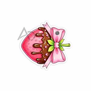Strawberry Bow Lash Tile Acrylic Sustainable <b>Chocolate</b> Covered Strawberry Eyelash Extension Holder Board - Product Image 3