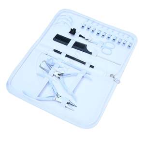 Juego de Herramientas Blancas para Extensiones de Cabello de Salón con Alicates Aplicadores de Microlink, Gancho para Cabello, Peine de Seccionamiento y Agujas de Coser - Product Image 1