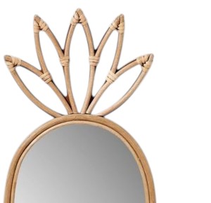 Miroir mural en rotin tressé naturel fait main, design ananas ovale, écologique, pour la décoration de chambre d'enfant - Product Image 3