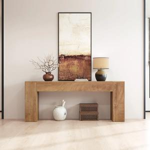 Bureau de couloir en fer au design moderne, avec rangement combiné, forme géométrique simple, texture grainée chaleureuse, mobilier de salon, décoration intérieure - Product Image 5