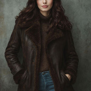 Veste d'extérieur en cuir pour femme, en cuir naturel, conçue pour un style de vie décontracté - Product Image 4