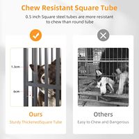 Robuster XXL Outdoor Klassischer Hundekäfig auf Rädern Großer Metall-Pulverbeschichteter Zwinger für Große Hunde Alle Jahreszeiten