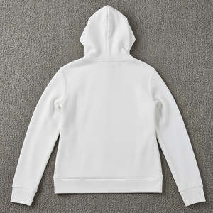 Sudadera con Capucha para Mujer, Moderna y de Invierno, de Poliéster/Algodón, Antidesgarro, Resistente al Viento, Transpirable, Color Blanco, con Cierre - Product Image 3