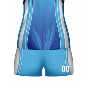 Custom Sublimated Breathable Printed <b>Volleyball</b> Uniform <b>Set</b> Unisex Short Sleeve Scoop Neck Moisture Wicking Fitted Jersey - Product Image 5