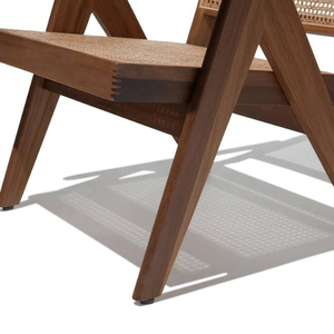 Chaise de salle à manger en teck et rotin à prix de gros avec structure en bois et design moderne pour la décoration intérieure et le mobilier de café - Product Image 5