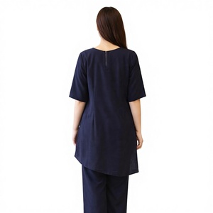 Conjunto de Dos Piezas Azul Marino para Mujer, Elegante Ropa de Oficina, Top y Pantalón, Atuendo Informal Elegante para el Trabajo, Disponible en Tallas M, L, XL, XXL - Product Image 3