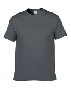 Camiseta de Manga Corta para Hombre, Cuello Redondo, Corte Regular, Color Sólido, Estilo Casual, 100% Algodón Jersey, Tejido Liso Teñido, Diseño Sencillo - Product Image 1