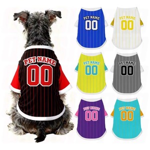 Custom Pet Jersey Shirt Dog Cat <b>Baseball</b> Uniform Name Number Print Pullover Top Breathable Polyester Apparel - Product Image 1