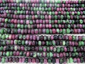 Perles facettées rondes en zoïsite rubis naturel authentique, taille 7-8 mm, couleur verte, brin de 8 pouces - Product Image 5