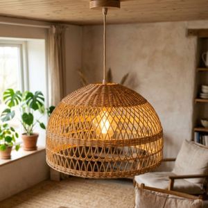 Lámpara de Techo Colgante de Ratán Ecológica, Hecha a Mano, Tejida, para Decoración de Hoteles, Resorts y Hogares, Estilo Nórdico - Product Image 2