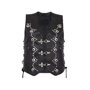 Chaleco de Cuero Gótico para Motocicleta VIBE SEWN para Mujer, Talla Grande, Personalizado, de Alta Calidad, Resistente al Viento, Impermeable, con Certificación CE, Grueso - Product Image 1
