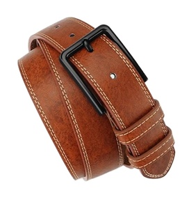 Cinturón Clásico Vintage de Cuero de Búfalo de Grano Completo con Hebilla de Pin, Cómodo, Casual, Longitud Personalizada, Cinturones de Cuero Genuino de Pakistán - Product Image 1