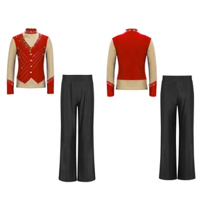 Conjunto de 2 Piezas de Trajes de Danza Contemporánea para Niños de 6 a 16 Años, para Competiciones, Sesiones de Entrenamiento, Patinaje Artístico sobre Hielo, Top con Pantalones - Product Image 3