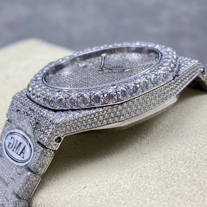 Montre de luxe style hip-hop en acier inoxydable 2026 avec moissanite et diamant, mouvement mécanique de haute qualité, vente en gros - Product Image 4