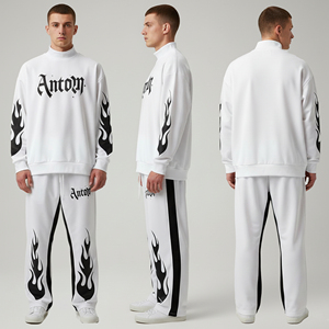Conjuntos Deportivos de Algodón Grueso de Alta Calidad, Corte Regular, con Capucha, Estampados Personalizados, para Fitness de Invierno - Product Image 1