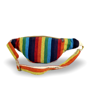 Lamatar1 Stylish Himalayan Hemp Cotton 4-Pockets Fanny Pack Bohemian Design <b>Backpack</b> with Portable Canvas Lining Made In Nepal - Product Image 3