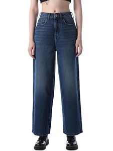 Jeans noirs à jambes larges et taille haute pour femmes - Product Image 3