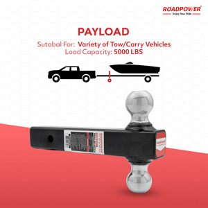 ROADPOWER (RP-HTGM2-CH) Double Ball Hitch for GMC, 2″ Receiver, 1-7/8″ & 2″ Balls, Class III/IV, with Pin And Clip - Product Image 2