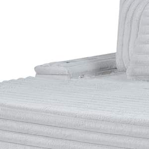 Symphony 67 "W sedia a sdraio oversize in velluto a coste grigio chiaro con portabicadici e porta di ricarica USB - Product Image 5