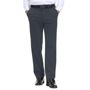 Men's Straight Leg <b>Trousers</b> Dark Gray Polyester Anti-Wrinkle Midweight Office Business men's pants for sale - Product Image 1