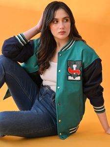 Chaqueta Varsity Personalizada de Moda para Mujer, Chaqueta Bomber de Béisbol con Botones a Presión, Estilo Universitario, Ropa Casual de Calle de Primera Calidad - Product Image 6