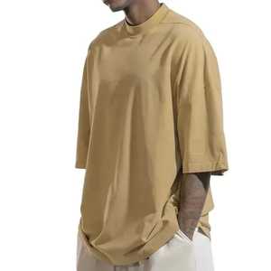 T-shirt à manches courtes pour homme, coupe classique, couleur unie, col rond, décontracté, 100% coton, respirant, toile lavée, 180 grammes - Product Image 4