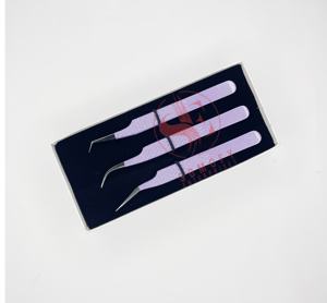 Wholesale Purple Diamond Grip 90 Degree Sustainable Stainless Steel <b>Eyelash</b> Tweezers Volume Tip with Private Logo <b>Applicator</b> - Product Image 5