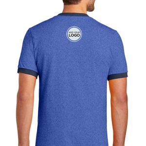 Camiseta corta de algodón para hombre con logo personalizado y cuello redondo - Product Image 1