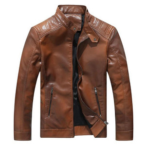 Veste en cuir pour homme, style vintage, coupe ajustée, élégante, confortable, tendance, vêtements d'extérieur - Product Image 1
