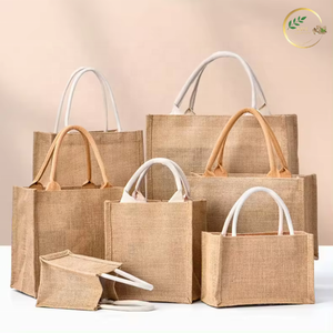Sac de courses en jute durable et réutilisable avec des poignées en sangle de coton doux - Product Image 2
