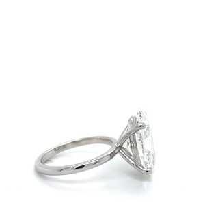 Anillo de Compromiso Solitario con Moissanita Ovalada Brillante de 3 Quilates, Plata 925 Original, Joyería con Dijes, Regalo para Aniversario u Ocasiones Especiales - Product Image 4
