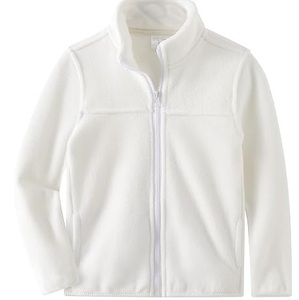 Veste polaire technique unisexe blanche à fermeture éclair intégrale, col montant, pour l'extérieur, hiver, coupe classique, en polyester, veste zippée - Product Image 1