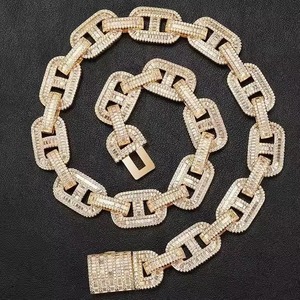 Round Shape Moissanite Diamond Cuban Link <b>Chain</b> Silver Hip Hop Style Trendy <b>Iced</b> <b>Out</b> Gift for Men's Wedding Branded <b>Chains</b> India - Product Image 5
