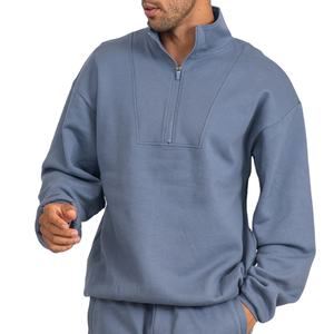 Haute qualité 350GSM hommes à capuche personnalisé brodé solide motif épais lourd crochet noir blanc coton doublé à capuche - Product Image 1