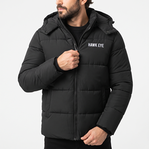 Veste matelassée pour homme, à capuche, fermeture éclair intégrale, épaisse, rembourrée, manteau d'hiver chaud, veste décontractée pour l'extérieur, couleur unie, doudoune pour homme - Product Image 4