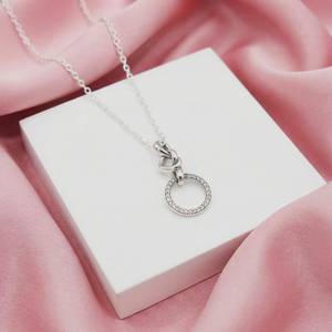 Collier pendentif cœur noué en argent et moissanite, collier ovale, cadeau d'anniversaire pour elle - Product Image 3