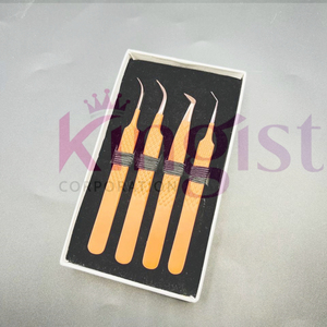 Juego Profesional de Pinzas para Extensión de Pestañas de Acero Inoxidable Plateado, 3 Piezas, Rectas, Curvas, Tipo L, Puntas 3D, Estuche de Cuero Resistente - Product Image 5
