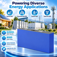 Sel Baterai LFP Profesional 3.2V 628Ah Prismatik LiFePO4 untuk Modul Baterai Surya dan Sistem Daya ESS