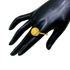 Naykk Creations Vintage 24K <b>Gold</b> Plated Brass Minimalist <b>Cocktail</b> <b>Ring</b> Ball Shape Adjustable Unisex Fashion Jewelry Party Daily - Product Image 1