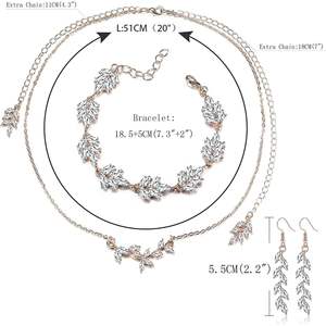 Women's Wedding Bridal Crystal Rhinestone Set Includes Backdrop Necklace Dangle Earrings <b>Bracelet</b>-Perfect <b>Bridesmaid</b> Gift - Product Image 3