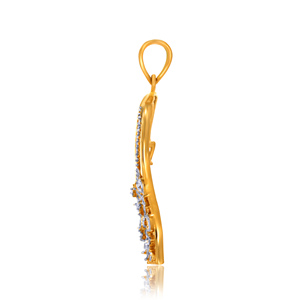Pendentif en or jaune avec diamants ronds de laboratoire, style luxueux, pour femme, à porter au quotidien - Product Image 3