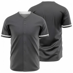 Custom Men's Baseball Jersey Short Sleeve Navy Blue with <b>Gold</b> Trim Button Front Moisture Wicking Polyester Apparel - Product Image 6