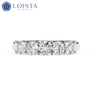 แหวนเพชรแพลตตินั่มสำหรับผู้หญิง LOISTA ทรงกลมเจียระไนแบบบริลเลียนท์ สี D ธรรมชาติ ได้รับการรับรองจาก GIA สไตล์คลาสสิกสำหรับการหมั้น - Product Image 1