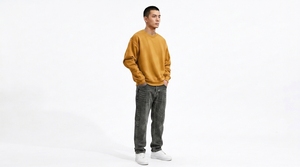 Sweat-shirt à col rond pour homme, coupe décontractée, pull chaud, vêtements d'hiver décontractés, vente en gros personnalisée - Product Image 2