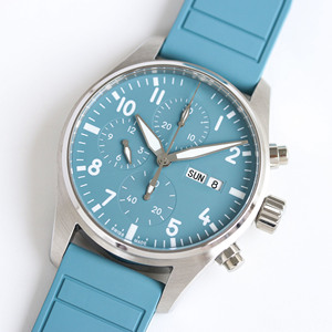 Exquisite and Romantic Business Luxury Light Blue Dial Casual Banquet <b>Chronograph</b> Date <b>Automatic</b> Mechanical Men's Watch - Product Image 2