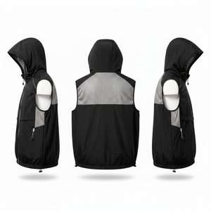 Veste sans manches pour hommes 2025, imperméable, coupe-vent, séchage rapide, légère, course à pied en plein air, à capuche, fermeture éclair, vente en gros OEM - Product Image 3