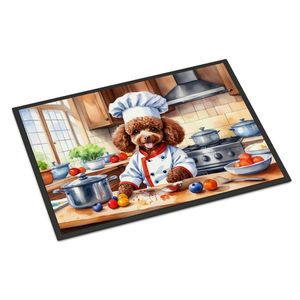 Nuevo felpudo Chocolate Poodle Chef antideslizante lavable pila baja 18H X 27W para entrada interior y exterior - Product Image 1