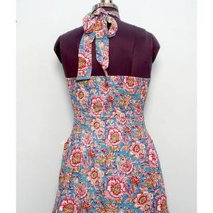 Vintage Inspired Women's Fit & Flare Swing Midi Dress 50s Style Short Sleeve <b>Button</b> Long Dress Customizable Party Casual Dress - Product Image 6