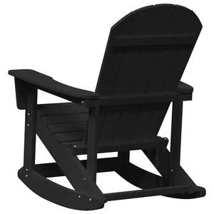 Fauteuil à bascule Adirondack 73,5 x 92 x 90 cm en HDPE noir, chaise de jardin - Product Image 6